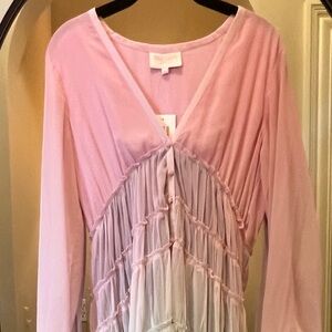 Rococo Sand Long Pink & Blue Dress Medium with Tags